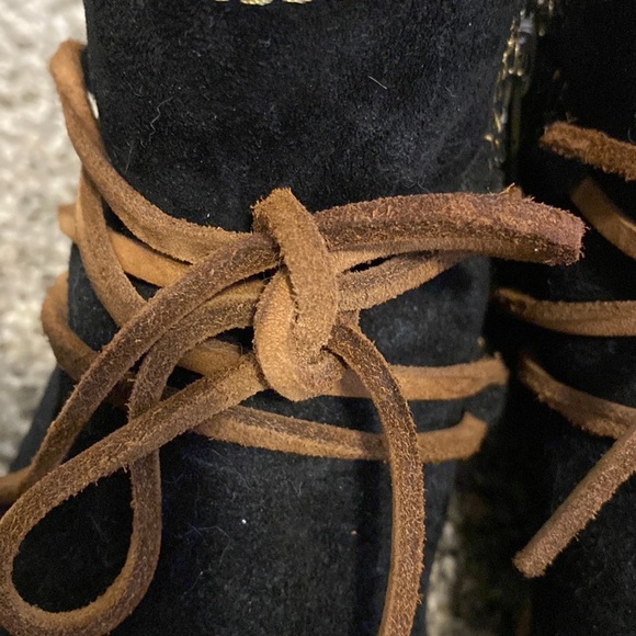 Born black booties with brown laces - Picture 6 of 6